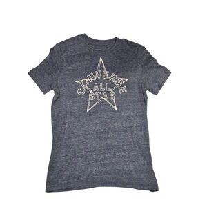 Converse All Star Graphic T-Shirt Blue Heather Short Sleeve Size XS
